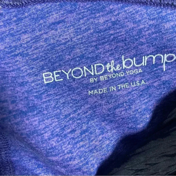 Beyond Yoga  the Bump purple blue ribbed maternity leggings - Picture 3 of 8